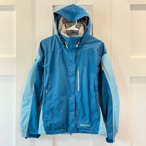 Marmot Ski Jacket Rain Lined Waterproof Womens Small Blue Soft Shell Coat Size S